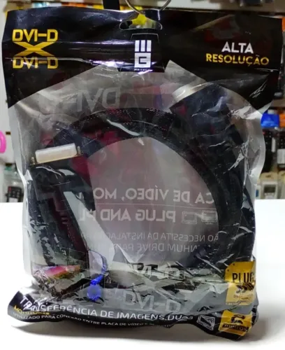 Cabo DVI-D x DVI-D Macho DVI x DVI Professional Banhado Ouro 2 Metros - Novo