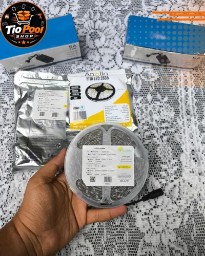 Kit Fita LED SMD 2835 (5 Metros) 12V Branco Quente ou Frio + Fonte