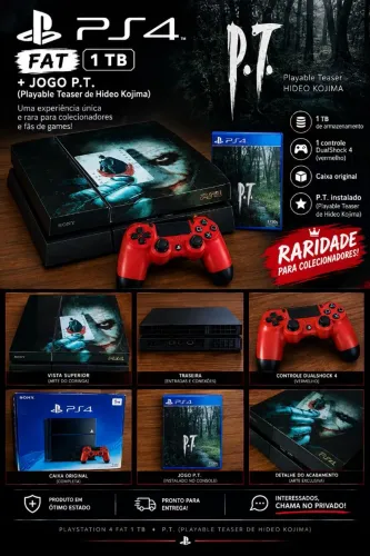 Playstation 4 1TB + Jogo raro instalado (P.T de Hideo Kojima)