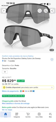 Óculos de Sol Oakley Sutro Lite Sweep Preto