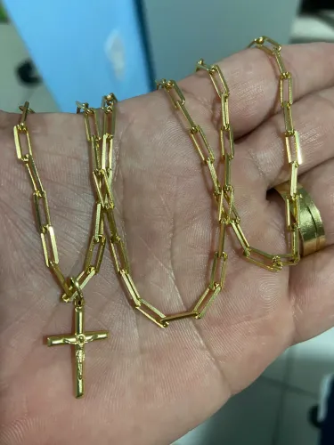 Corrente nova mais pingente em ouro 18k