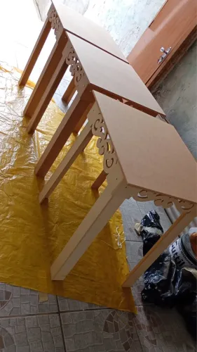 Trio de mesas para decoração de festa