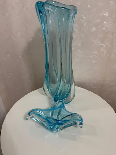 Murano jarro vaso cristal Evereste 55 cm + Murano enfeite 28cm