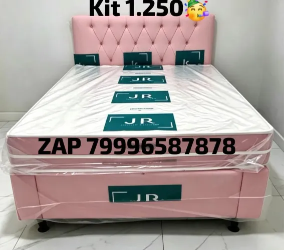 Base box bipartida Cama box solteirão cabeceira colchão