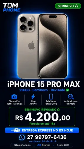 IPhone 15 pro Max 256gb titânio natural