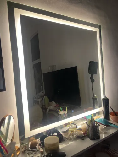 Espelho 90x90 com led pra camarín ou salão de beleza