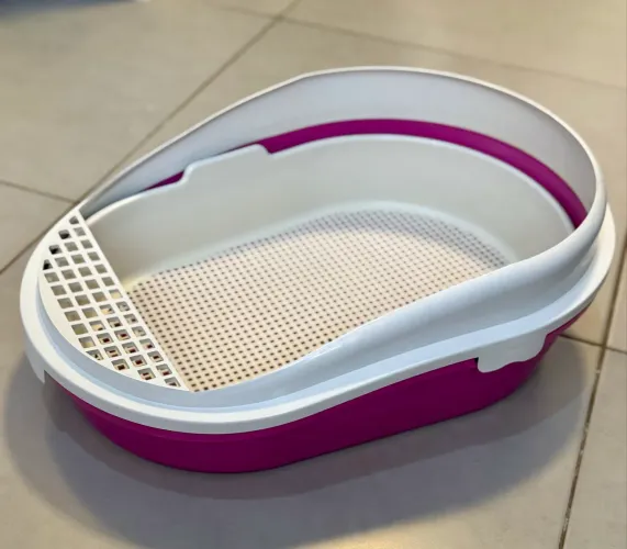 Banheiro Furacão Pet Furba na cor rosa para Gatos- USADO