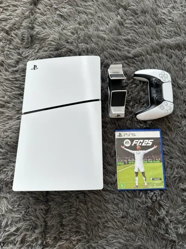 Playstation 5 slim 1TB mídia física + 1 controle + 1 jogos + 1 carregador de controle 