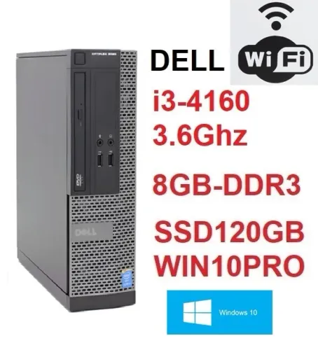 Desktop Cpu/Micro Dell Optiplex 3020 i3 4GB SSD120GB WIFI + Windows 10 instalado