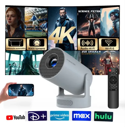 Projetor Magcubic 4k Full Hd Hy300pro+ Portátil Android 11 Led 260ansi Cinema Home