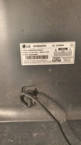 Smart TV LG 43" 4K (Modelo 43UK6520PSA) - Peças 100% Íntegras (Tela Quebrada)