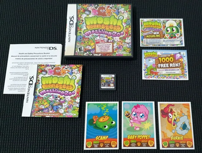 MOSHI MONSTERS NINTENDO DS COMPLETO CARDS MANUAL ORIGINAL