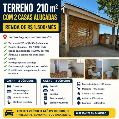 VENDE-SE DUAS CASA JUNTAS com terreno grande junto(o valor vai tudo junto)
