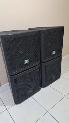 Par Caixas Subwoofer 15" OverSound 600W RMS 8 Ohms Passivas