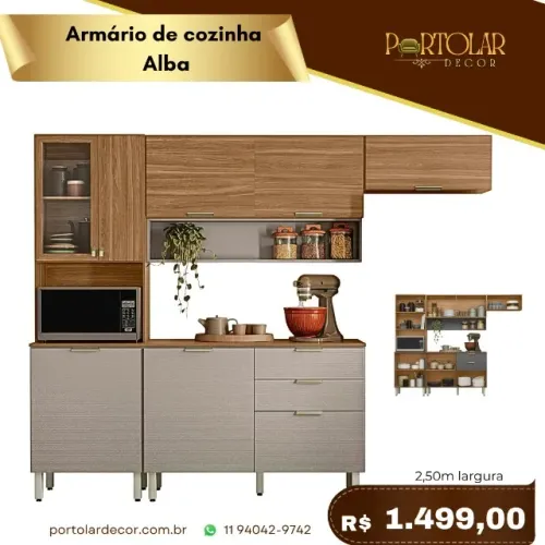 Armário de cozinha Alba, a pronta entrega