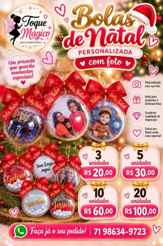 Bolas de natal personalizada com foto