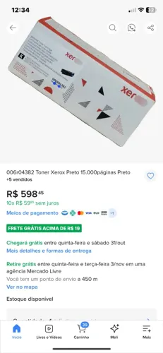 Toner xerox preto