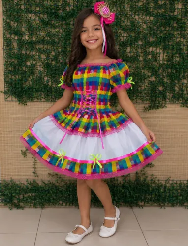 Vestido junino infantil 6 ou 8 anos