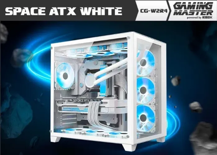 Gabinete Gamer Aquário Space Atx White - Cg-w2r4 *ENTREGA GRÁTIS*