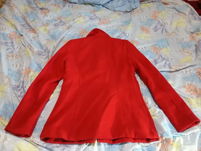 CASACO VERMELHO LÃ BATIDA TAM M