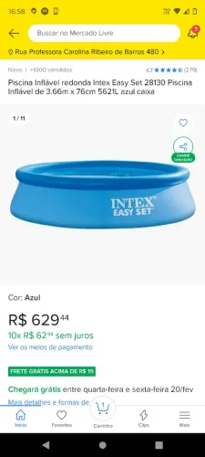 Vendo uma piscina usada uma vez defeito na bóia vendo por 250 5.670 litros