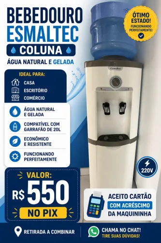 BEBEDOURO ESMALTEC COLUNA - ÁGUA NATURAL E GELADA