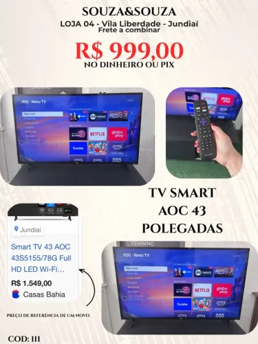 Tv Smart Aoc 43 polegadas