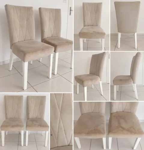 2 Cadeiras Estofadas de Encosto Alto - R$ 100 cada.