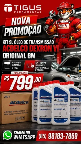 Kit 9l Óleo Transmissão Acdelco Dexron Vi Original Gm entrego promoção <br>R$ 799,00