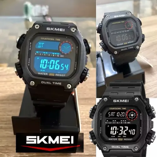 Skmei Relógio Digital Luxuoso Masculino, Despertador 5bar
