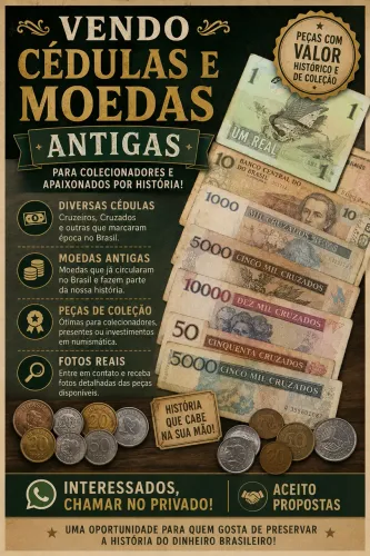 Cédulas e moedas antigas