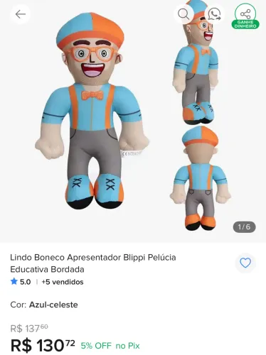 Blippi Boneco Pelúcia 