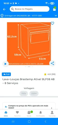 Lava-Louças Brastemp Ative! BLF08 AB - 8 serviços