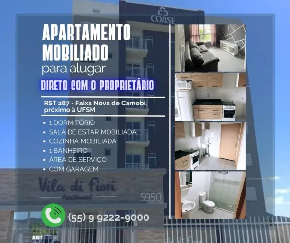 Apto Mobiliado para Alugar - Próximo à UFSM | Direto com Proprietário