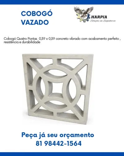 Cobogó vazado concreto vibrado