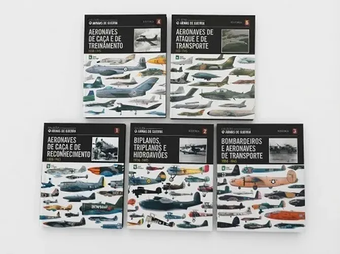 COLEÇÃO ARMAS DE GUERRA - 5 LIVROS - AVIAÇÃO MILITAR