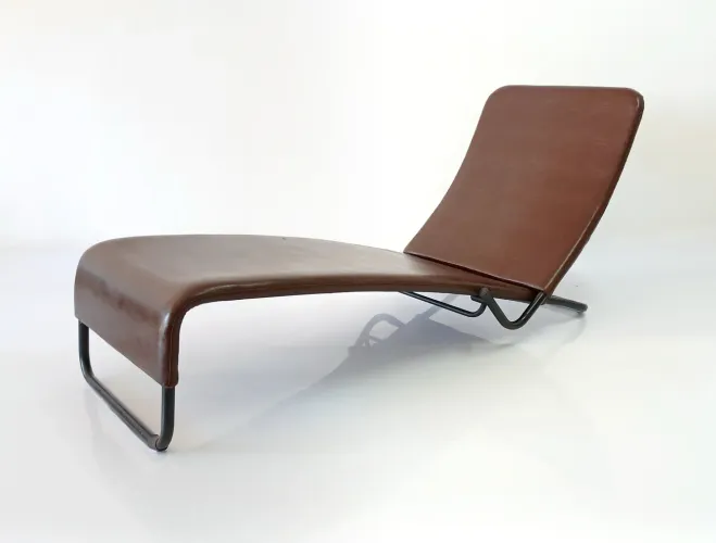 Chaise Longue Tuoli Antti Nurmesniemi para Cassina - Couro Cognac - Raridade
