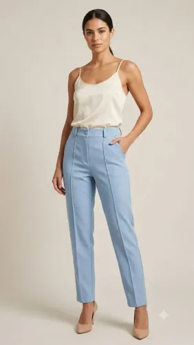 Calça feminina alfaiataria azul