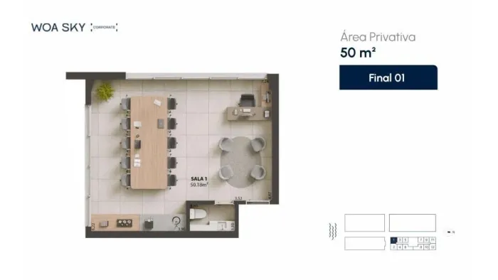 WOA Sky | Sala comercial com garagem