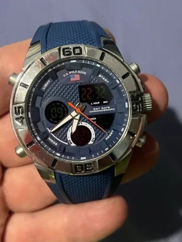 Relógio Masculino U.S. Polo Assn. Ana-Digi Azul - Perfeito Estado