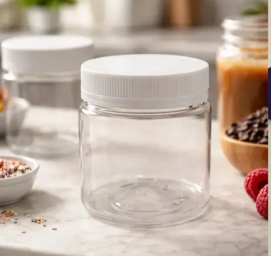 Pote pet 180ml com tampa branca rosca lacre e selo de indução