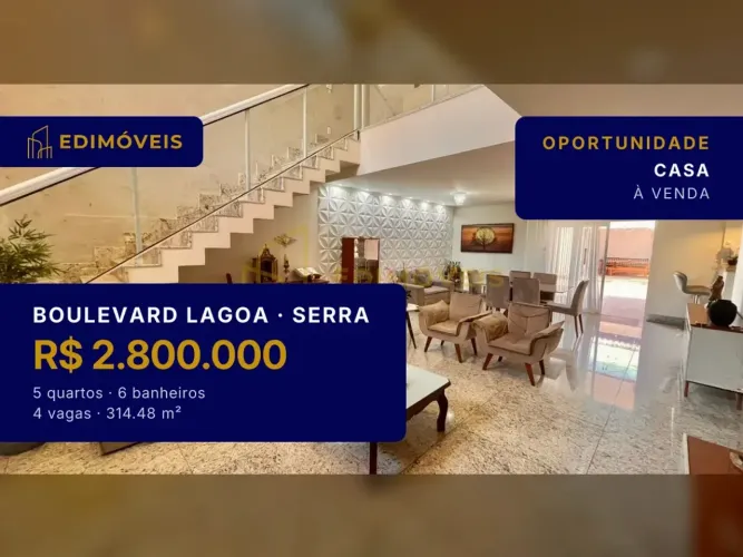 Boulevard Lagoa| Casa com 5 quartos e infraestrutura de resort, não perca!