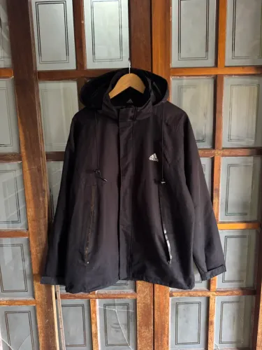 jaqueta adidas forrada preta vintage