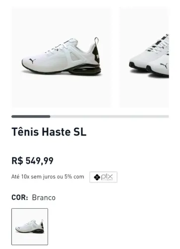 Vendo Tênis Puma Haste SL - Branco - Tamanho 40