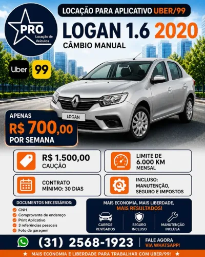 Alugo Veiculo para motorista de Aplicativo e Particular