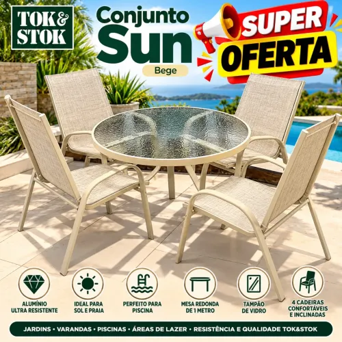 Mesa Redonta e Cadeiras praia e piscina