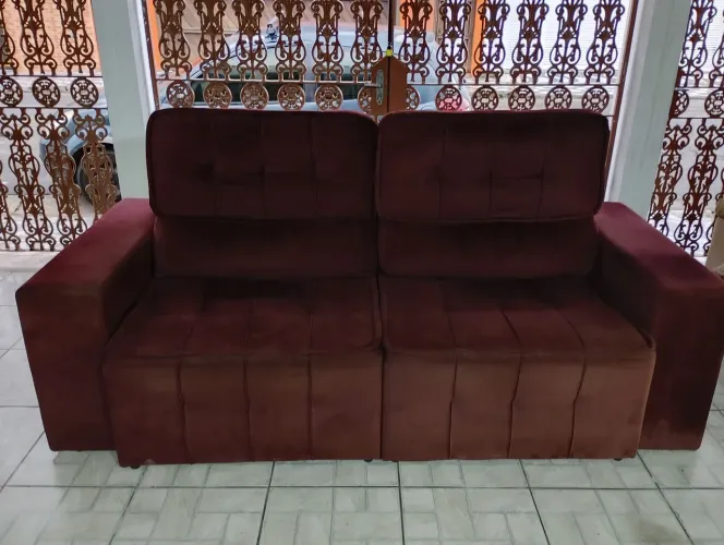 Sofa retrátil e reclinavel vinho - ENTREGO!
