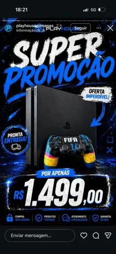 PS4 Completo + Controle Personalizado | Garantia | R$1499