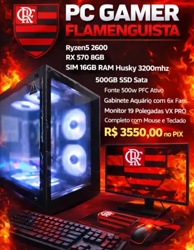 PC Gamer TOP COMPLETO com mouse teclado e placa de video