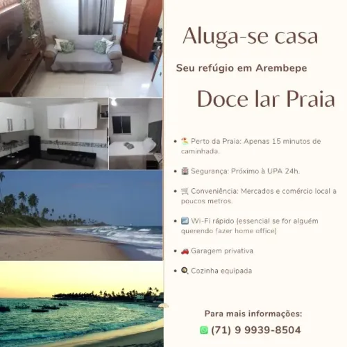 Doce lar Praia - Casa em Arembepe